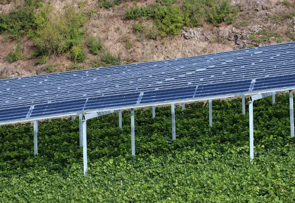 panneaux solaire au dessus hangar