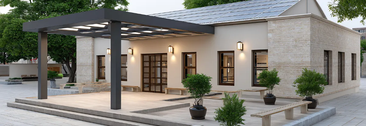 panneaux solaire au dessus hangar